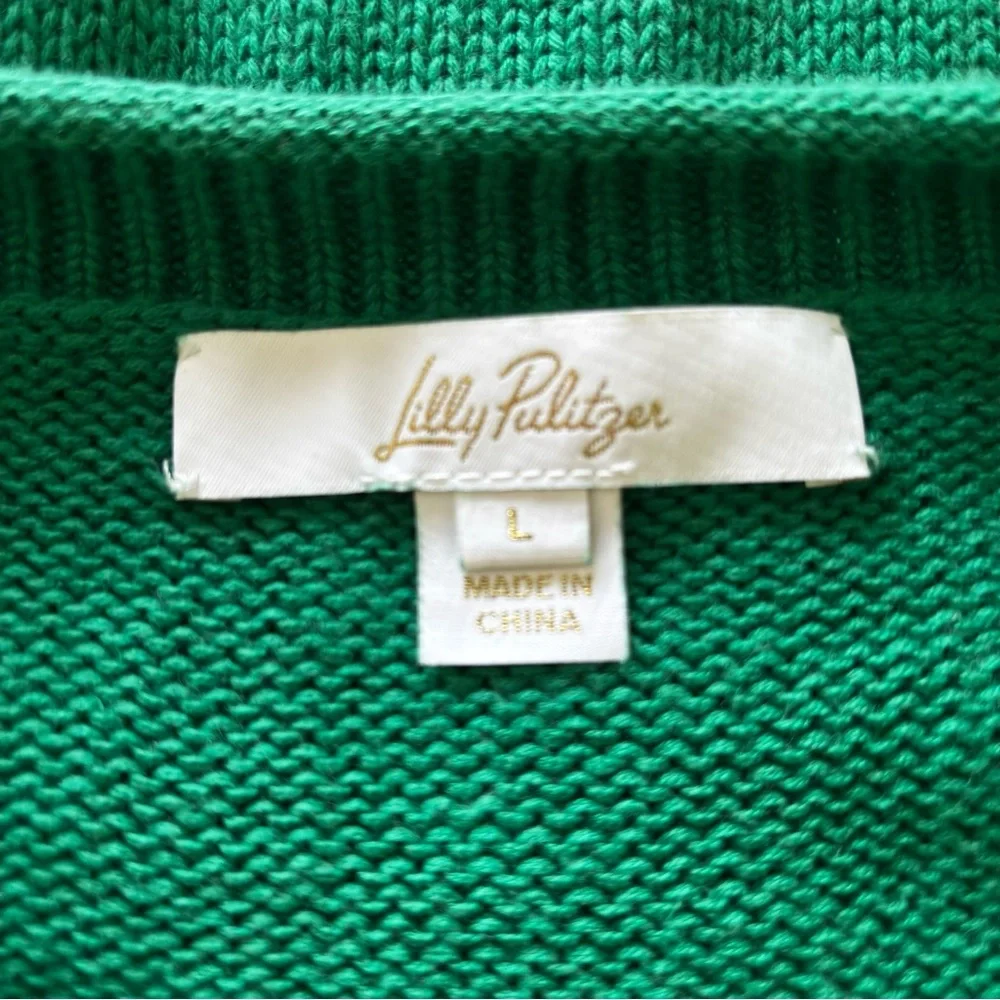 Lilly Pulitzer Bayport Sweater Fiddle Leaf Green - Picture 5 of 6